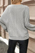 Modern Ribbed Knit Lantern Sleeve Round Neck Top