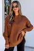 Modern Ribbed Knit Stand Neck Long Sleeve Sweater