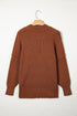 Modern Ribbed Knit Stand Neck Long Sleeve Sweater