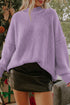 Modern Ribbed Knit Stand Neck Long Sleeve Sweater