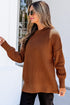 Modern Ribbed Knit Stand Neck Long Sleeve Sweater