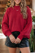 Modern Ribbed Knit Stand Neck Long Sleeve Sweater