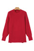 Modern Ribbed Knit Stand Neck Long Sleeve Sweater