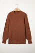 Modern Ribbed Knit Stand Neck Long Sleeve Sweater