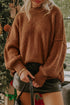 Modern Ribbed Knit Stand Neck Long Sleeve Sweater