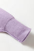 Modern Ribbed Knit Stand Neck Long Sleeve Sweater