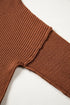 Modern Ribbed Knit Stand Neck Long Sleeve Sweater