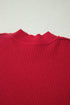 Modern Ribbed Knit Stand Neck Long Sleeve Sweater