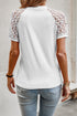 Modern Seamed Detail Lace Raglan Sleeve Tee