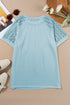 Modern Seamed Detail Lace Raglan Sleeve Tee