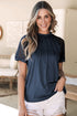 Modern Seamed Detail Lace Raglan Sleeve Tee
