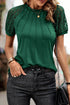 Modern Seamed Detail Lace Raglan Sleeve Tee