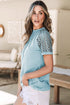 Modern Seamed Detail Lace Raglan Sleeve Tee