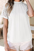 Modern Seamed Detail Lace Raglan Sleeve Tee