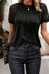 Modern Seamed Detail Lace Raglan Sleeve Tee