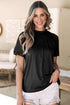 Modern Seamed Detail Lace Raglan Sleeve Tee
