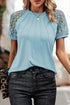 Modern Seamed Detail Lace Raglan Sleeve Tee