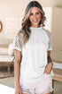 Modern Seamed Detail Lace Raglan Sleeve Tee