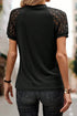 Modern Seamed Detail Lace Raglan Sleeve Tee