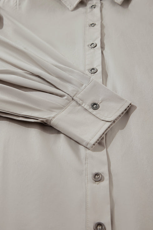 Modern Seamed Relaxed Fit Button Down Shirt