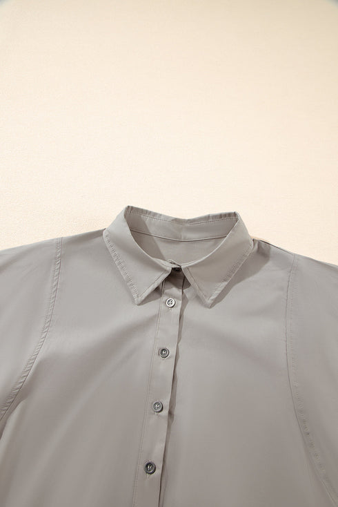 Modern Seamed Relaxed Fit Button Down Shirt