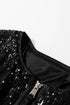 Modern Sequin Long Sleeve Zip Up Round Neck Jacket