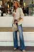 Modern Sequin Long Sleeve Zip Up Round Neck Jacket
