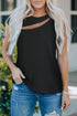 Modern Slash Cutout Detail Cap Sleeve Shirt