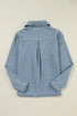 Modern Solid Chambray Denim Turn Down Collar Shirt