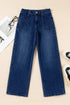 Modern Solid Denim Mid Rise Straight Leg Jeans
