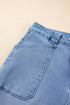 Modern Solid Denim Mid Rise Straight Leg Jeans