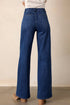 Modern Solid Denim Mid Rise Straight Leg Jeans