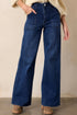 Modern Solid Denim Mid Rise Straight Leg Jeans