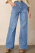 Modern Solid Denim Mid Rise Straight Leg Jeans