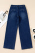 Modern Solid Denim Mid Rise Straight Leg Jeans