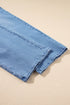 Modern Solid Denim Mid Rise Straight Leg Jeans