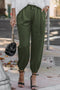 Modern Solid Drawstring Smocked Waist Lounge Joggers