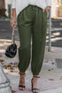 Modern Solid Drawstring Smocked Waist Lounge Joggers