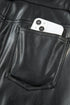 Modern Solid Faux Leather Side Slit Maxi Skirt