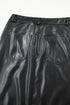 Modern Solid Faux Leather Side Slit Maxi Skirt