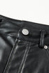 Modern Solid Faux Leather Side Slit Maxi Skirt