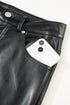Modern Solid Faux Leather Side Slit Maxi Skirt