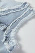 Modern Solid Frayed Edge Flap Pocket Denim Vest