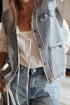 Modern Solid Frayed Edge Flap Pocket Denim Vest