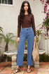 Modern Solid High Waist Straight Leg Denim Jeans