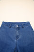 Modern Solid High Waist Straight Leg Denim Jeans
