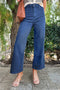 Modern Solid High Waist Straight Leg Denim Jeans