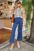 Modern Solid High Waist Straight Leg Denim Jeans