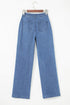 Modern Solid High Waist Straight Leg Denim Jeans