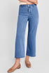 Modern Solid High Waist Straight Leg Denim Jeans